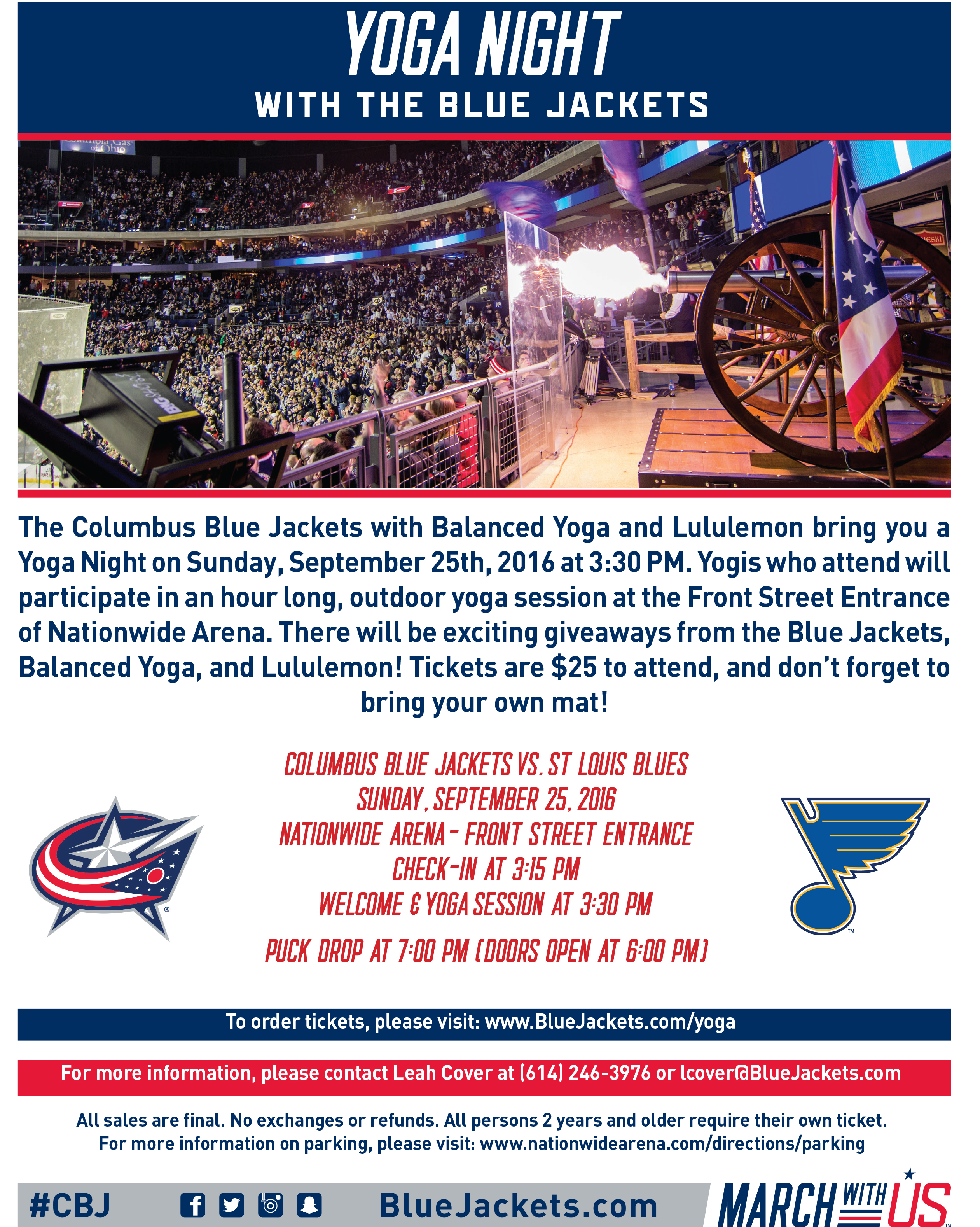 Yoga with the Blue Jackets, 3:30pm | Columbus Ohio Events | Arena ...
